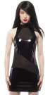 Lackkleid mit transparenten Eins�tzen